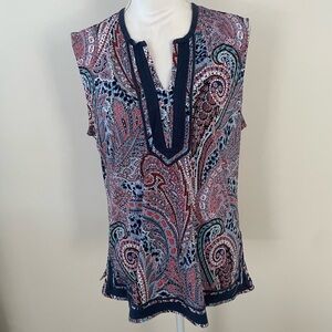 Peck & Peck Multicolor Paisley Sleeveless Top